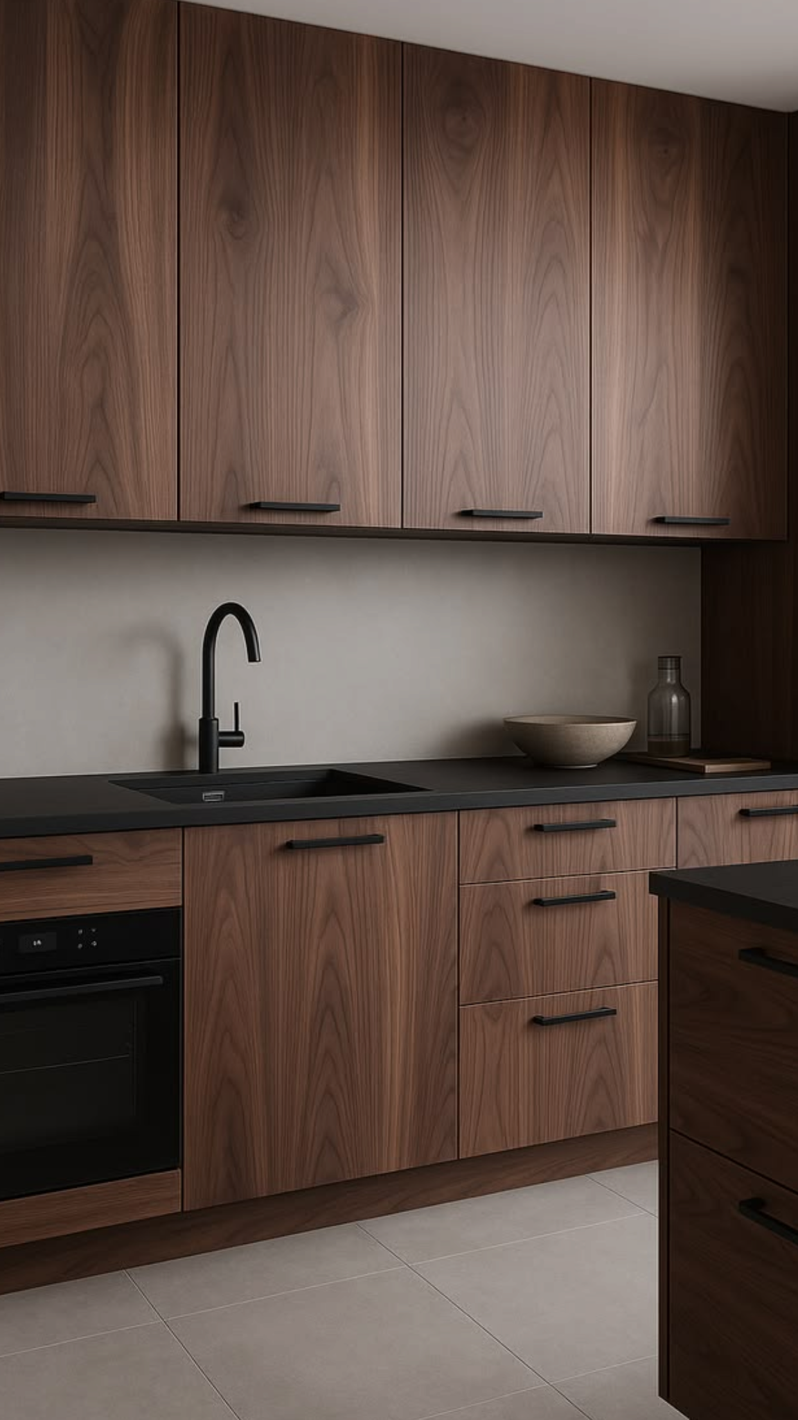 Premium Walnut Modern Kitchen